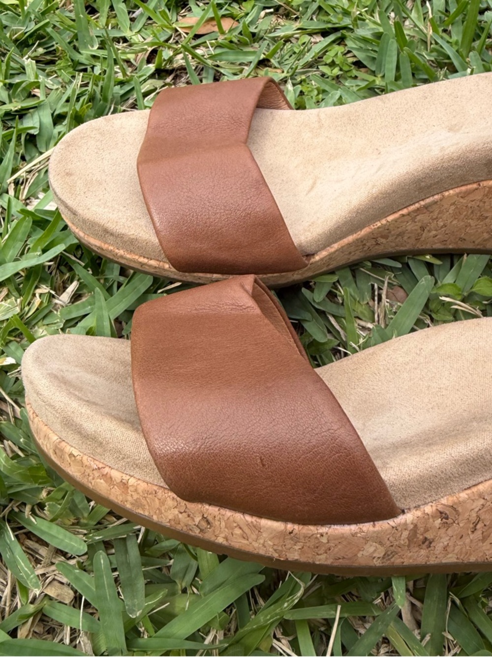 UGG Zoe Women's Brown Cork Wedge Sandals with Ankle Strap - Picture 5 of 11